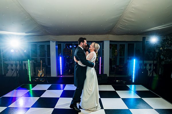 Couple's first dance at wedding reception.