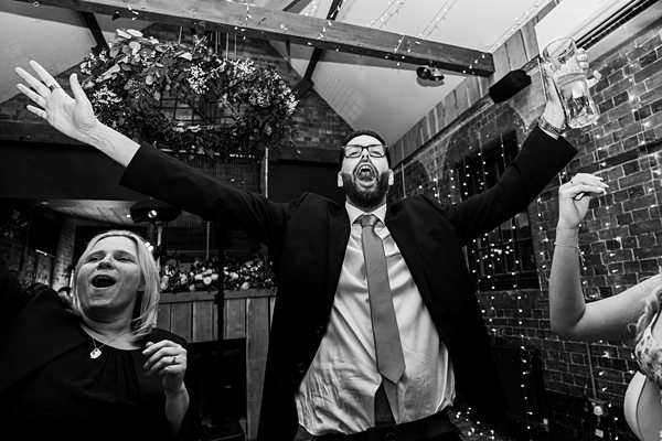 People celebrating at a festive event.