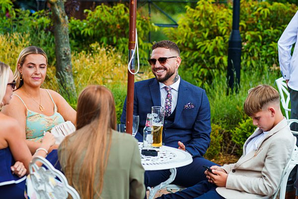 People enjoying an outdoor social gathering.