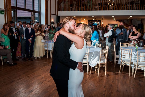 Couple's first dance at wedding reception.