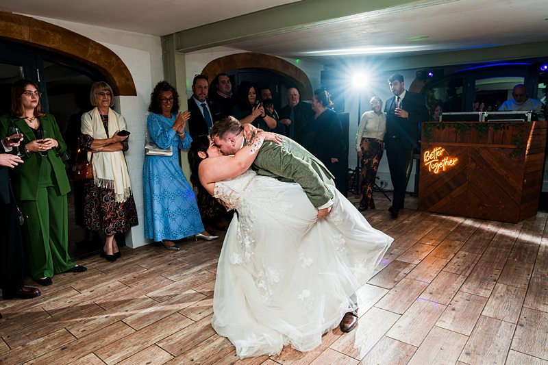 Couple's first dance at wedding reception